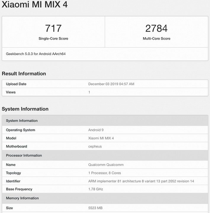 Xiaomi Mi Mix 4